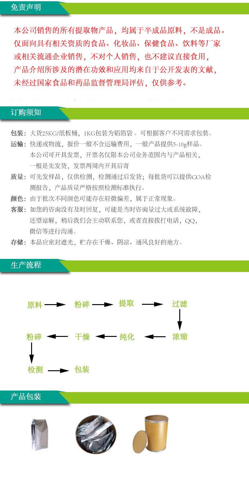 植物提取物說(shuō)明